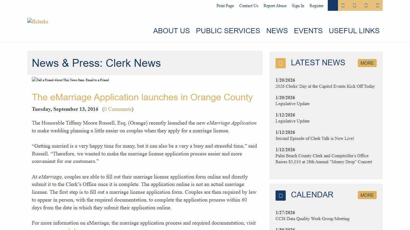 The eMarriage Application launches in Orange County - Florida Court Clerks & Comptrollers