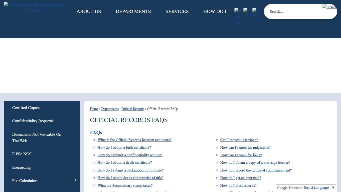 Official Records FAQs Orange County Comptroller, FL